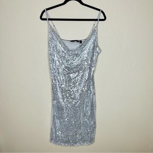 Kassia Sequin Short Dress - Silver - Vero Moda - Baltic Born - Size Large